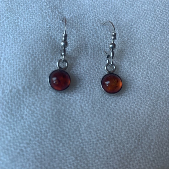Genuine amber 925 Silver Earrings. - Picture 4 of 5